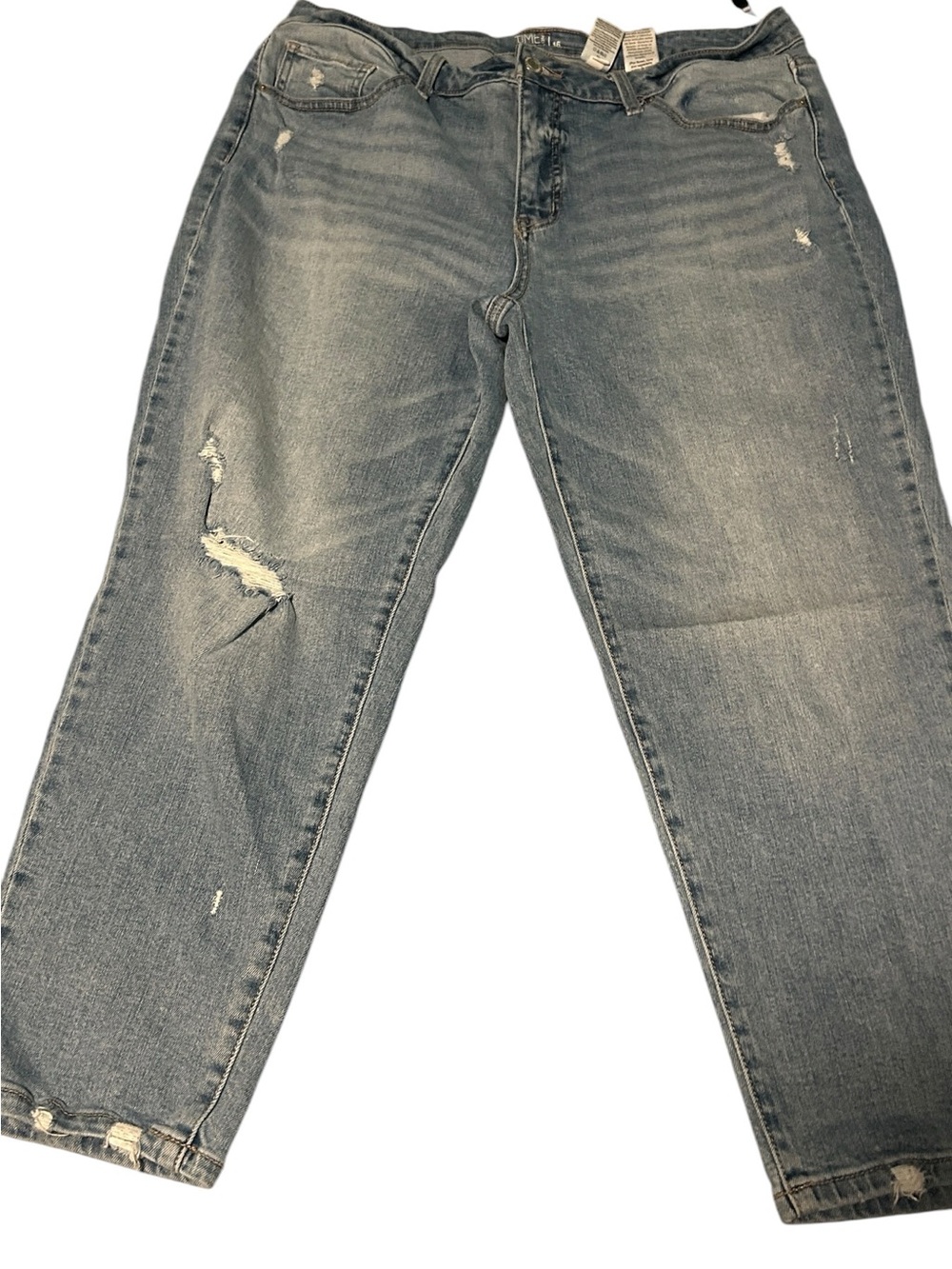 Time and Tru Women's Distressed Boyfriend Jeans - Light Blue size 16